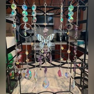 Crystal and Silver Hanging Ornaments Sun catchers the are sold individually.